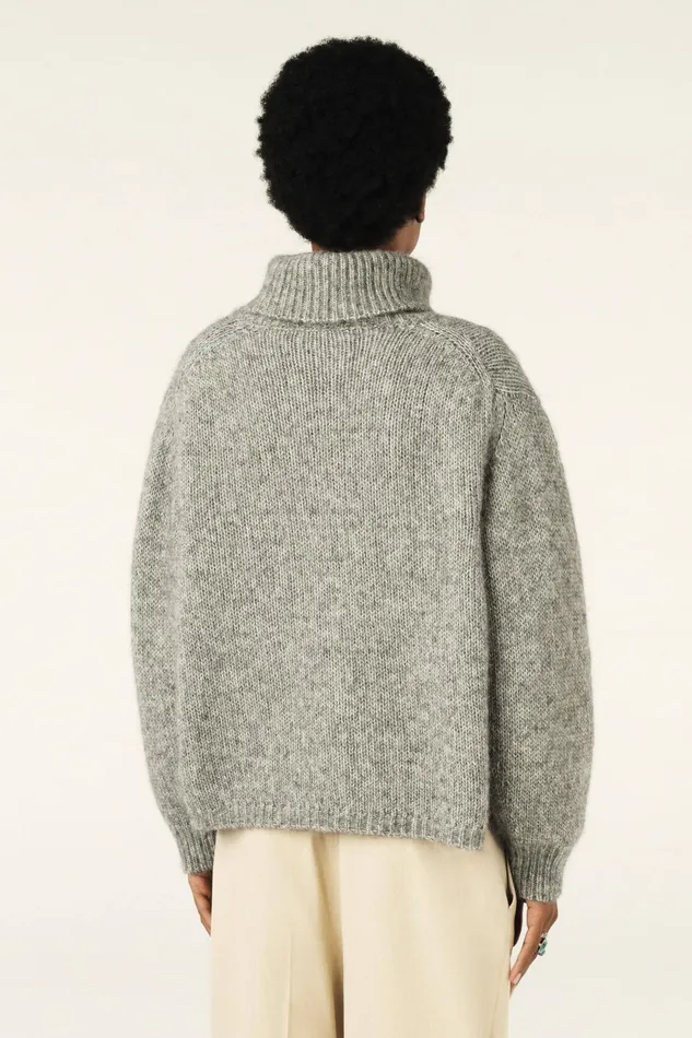 Oversized Sweater Alovie Gray Women Baandsh Sweaters and Cardigans