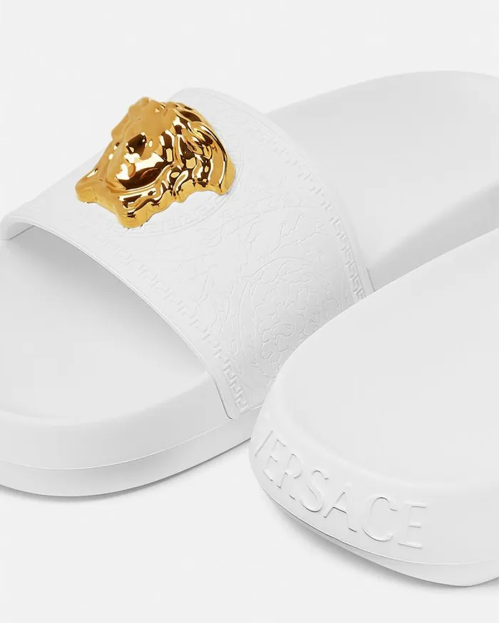 Palazzo Slides White Women Versace Sandals