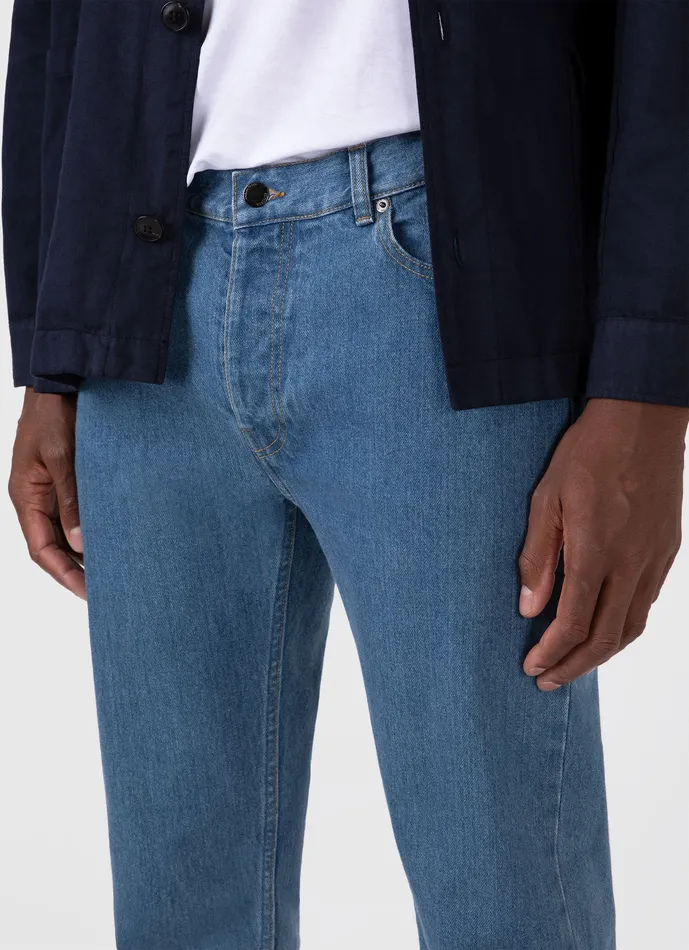Pants Men ussunspel Regular Fit Jeans Mid Wash Denim Pants Men ussunspel Regular Fit Jeans Mid Wash Denim