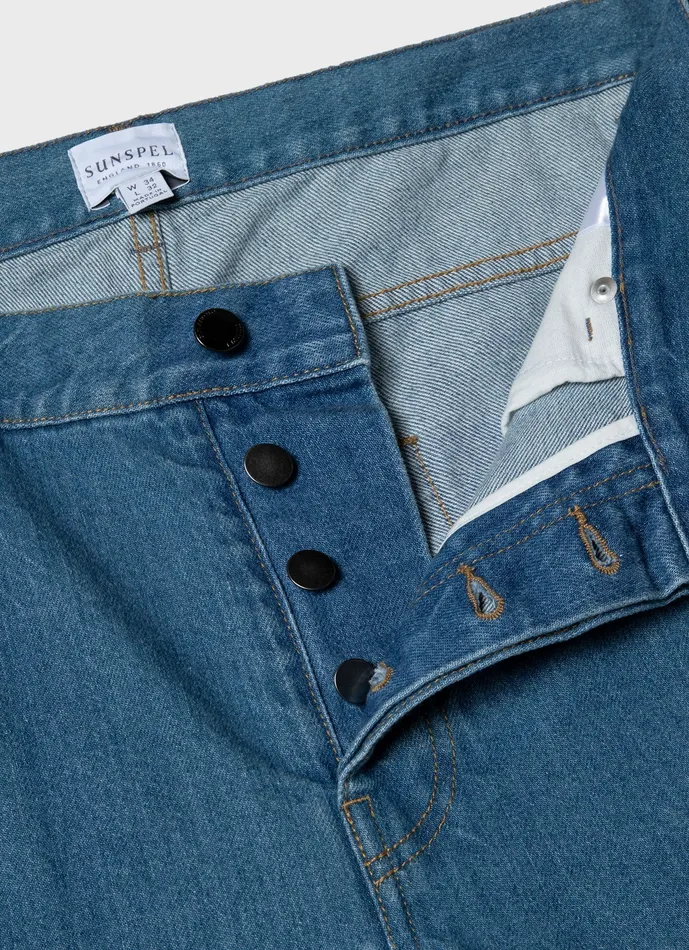 Pants Men ussunspel Regular Fit Jeans Mid Wash Denim Pants Men ussunspel Regular Fit Jeans Mid Wash Denim