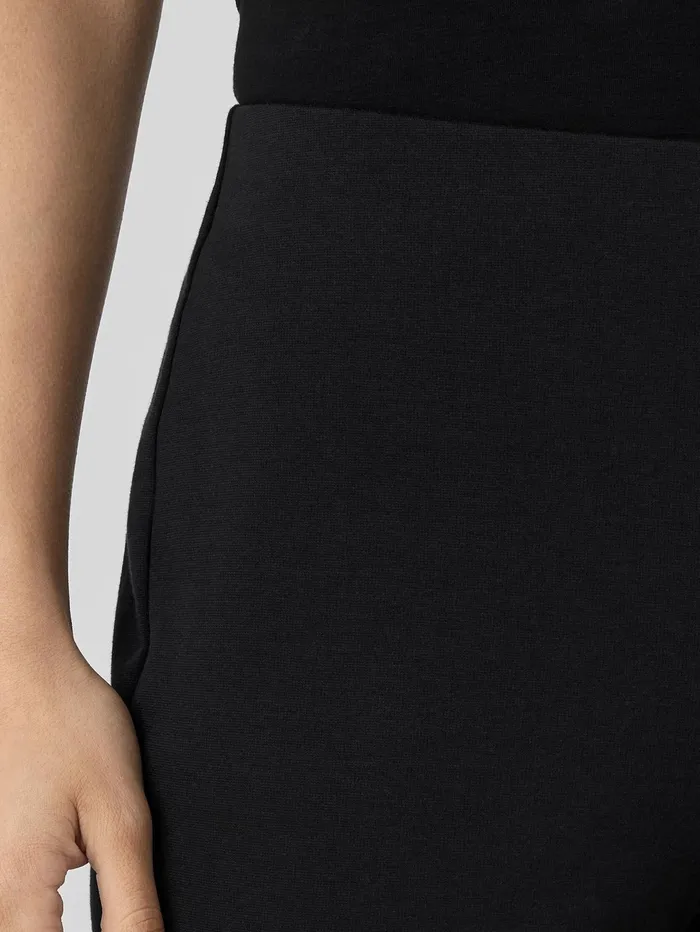 Pants Shorts and Jumpsuits Women Eileen Fisher Cotton Blend Ponte Pant With Slits Black