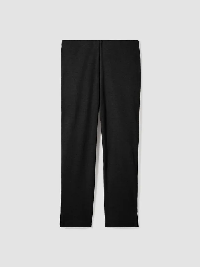 Pants Shorts and Jumpsuits Women Eileen Fisher Cotton Blend Ponte Pant With Slits Black