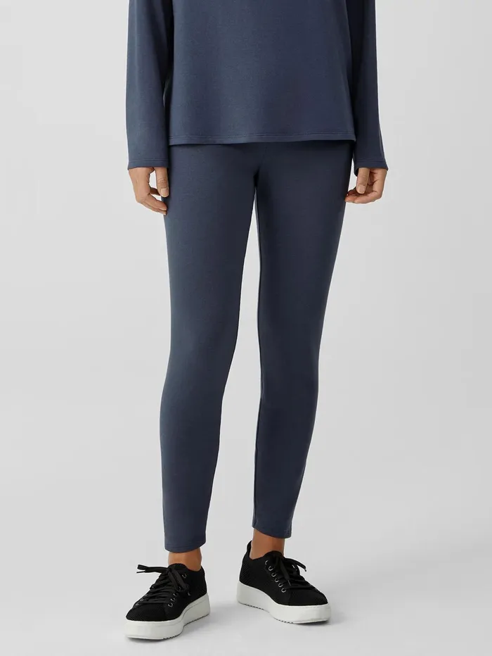 Pants Shorts and Jumpsuits Women Eileen Fisher Cozy Brushed Terry Hug HighWaisted Leggings Ocean
