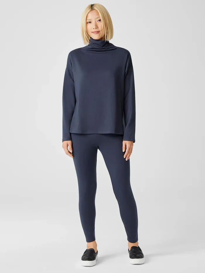 Pants Shorts and Jumpsuits Women Eileen Fisher Cozy Brushed Terry Hug HighWaisted Leggings Ocean