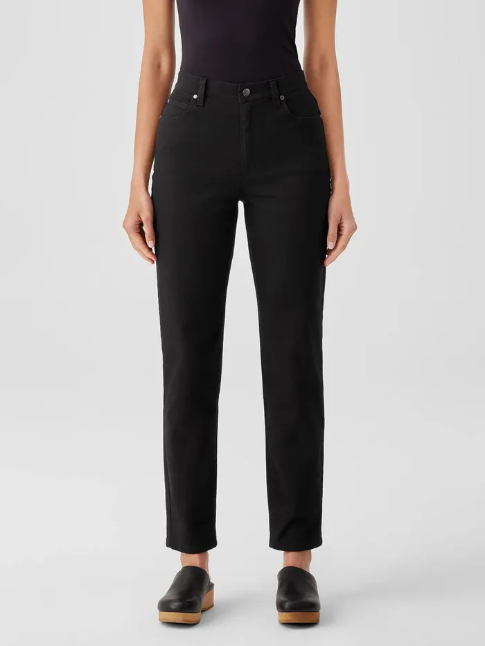 Pants Shorts and Jumpsuits Women Eileen Fisher Organic Cotton Denim Slim Jean Black