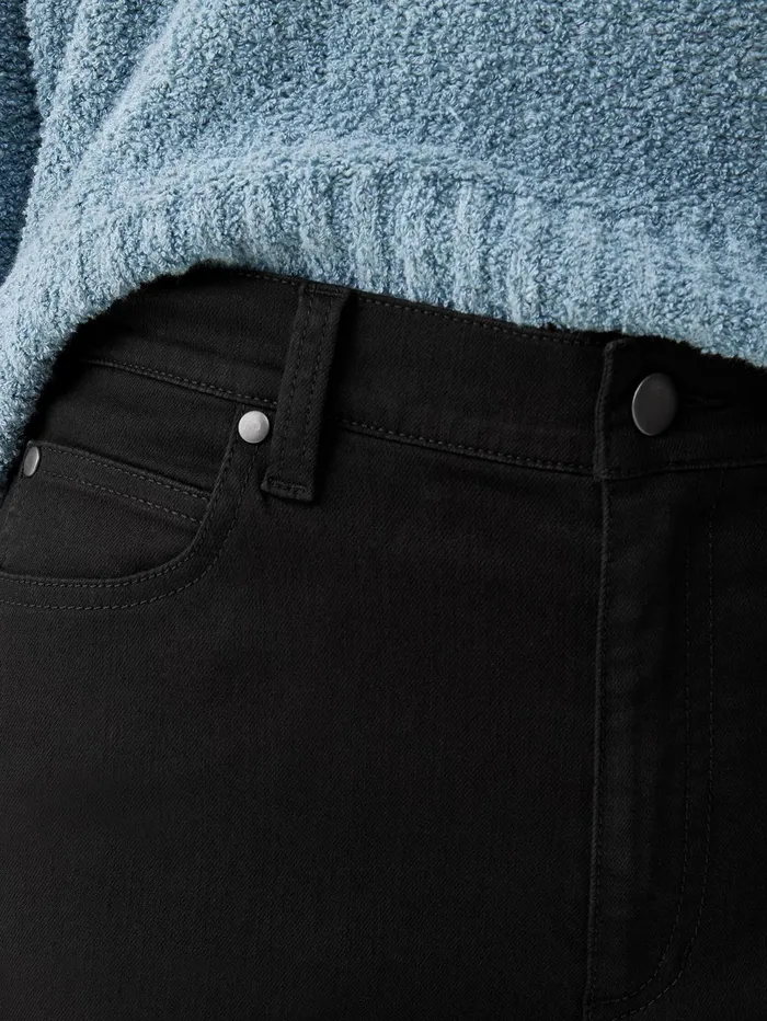 Pants Shorts and Jumpsuits Women Eileen Fisher Organic Cotton Denim Slim Jean Black