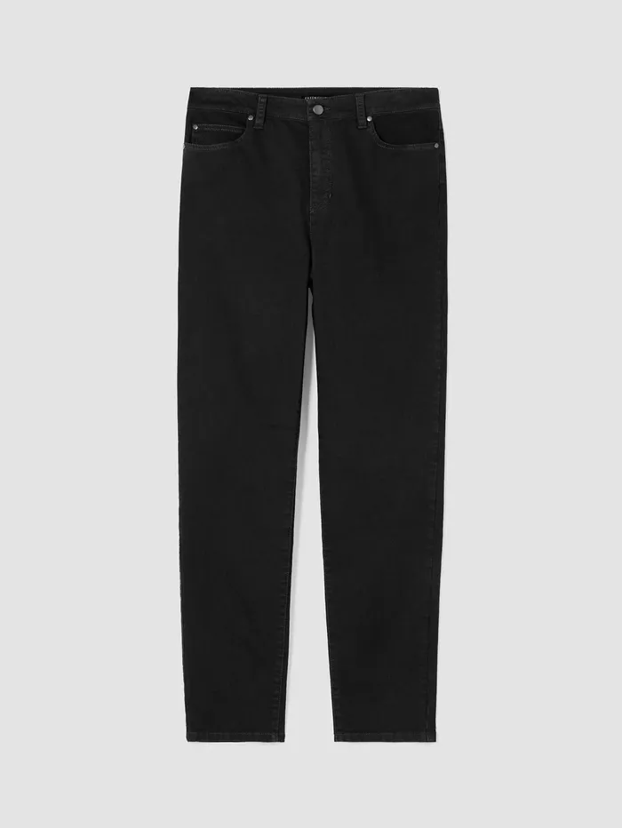 Pants Shorts and Jumpsuits Women Eileen Fisher Organic Cotton Denim Slim Jean Black
