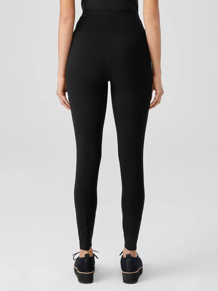 Pants Shorts and Jumpsuits Women Eileen Fisher Stretch Jersey Knit HighWaisted Leggings Black