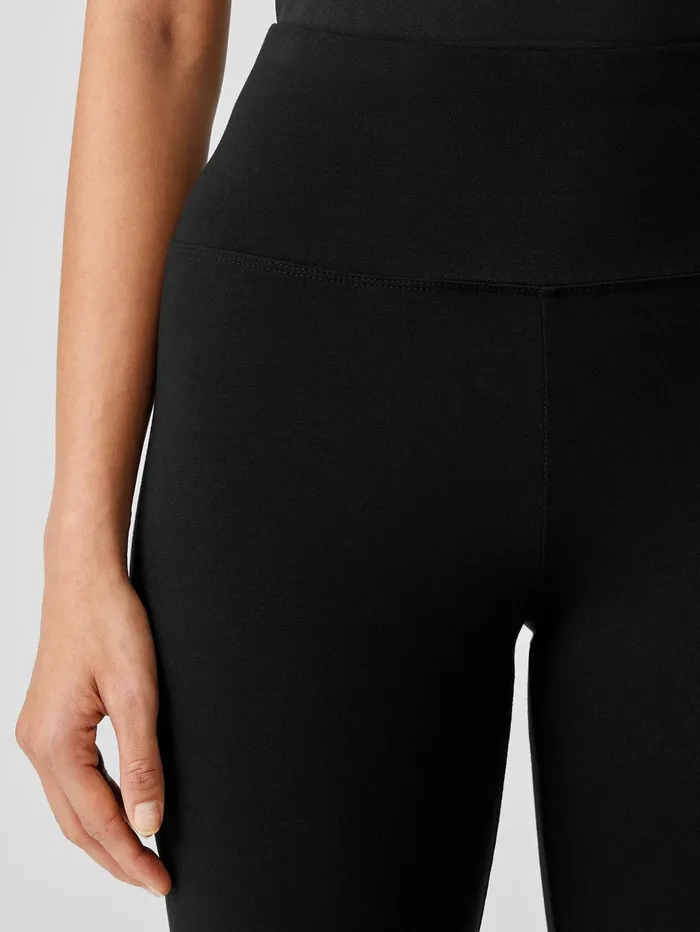 Pants Shorts and Jumpsuits Women Eileen Fisher Stretch Jersey Knit HighWaisted Leggings Black