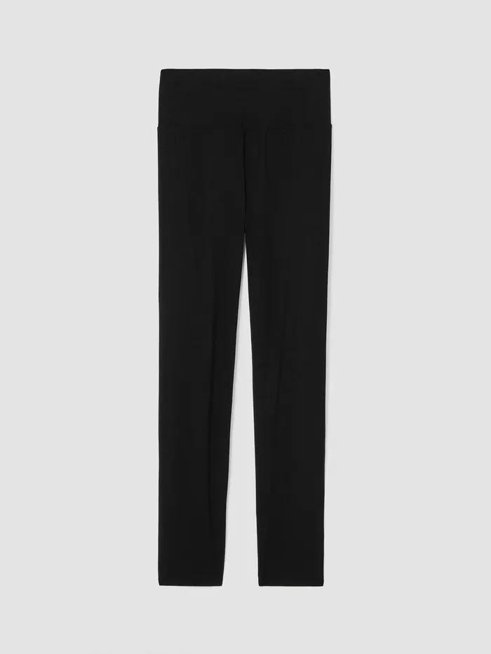 Pants Shorts and Jumpsuits Women Eileen Fisher Stretch Jersey Knit HighWaisted Leggings Black