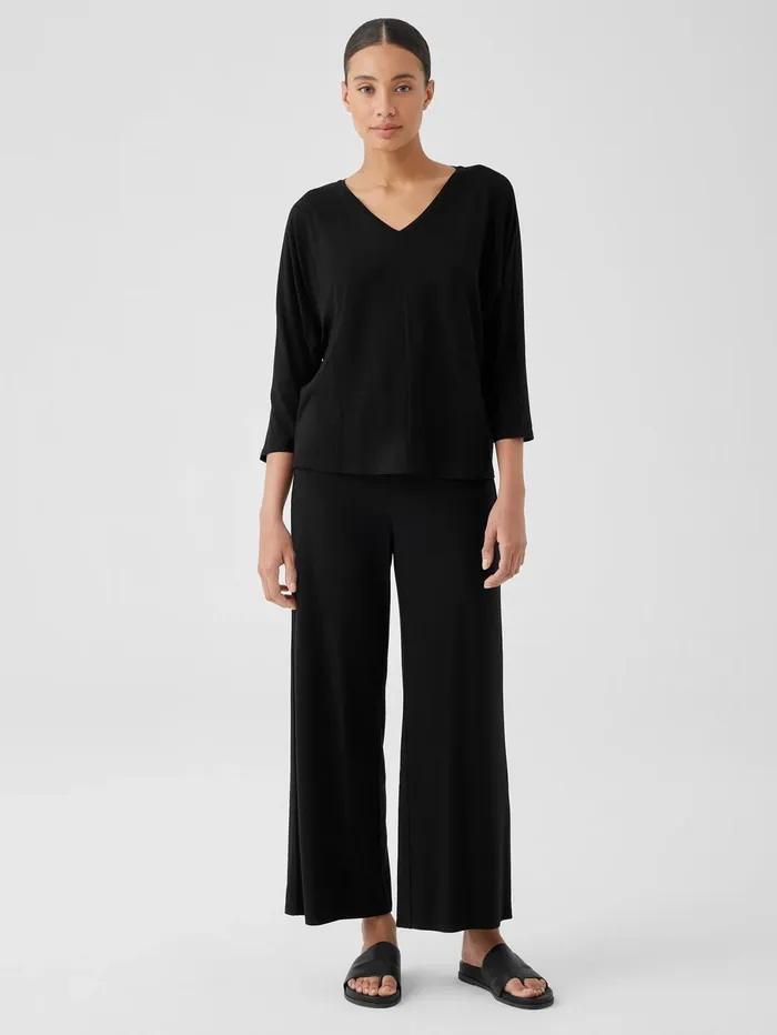 Pants Shorts and Jumpsuits Women Eileen Fisher Stretch Jersey Knit WideLeg Pant Black Pants Shorts and Jumpsuits Women Eileen Fisher Stretch Jersey Knit WideLeg Pant Black