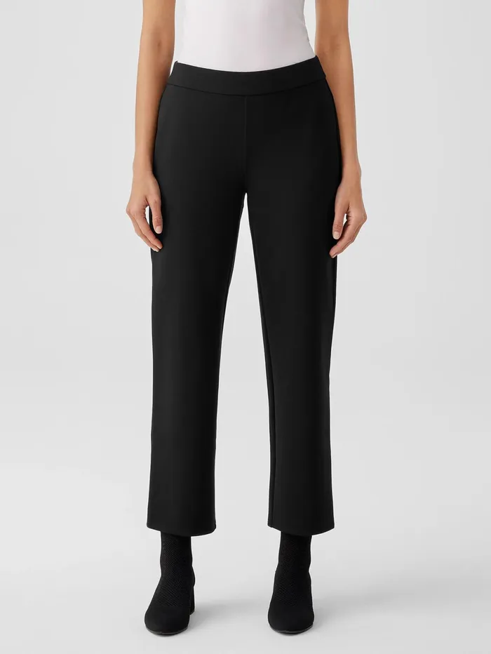 Pants Shorts and Jumpsuits Women Eileen Fisher Washable Flex Ponte Straight Pant Black
