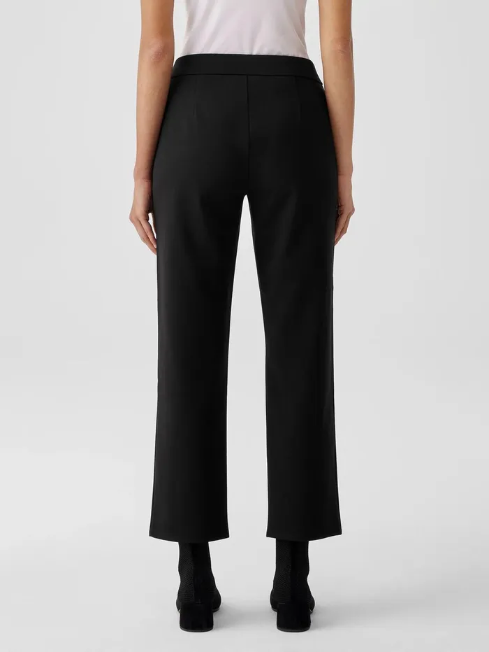 Pants Shorts and Jumpsuits Women Eileen Fisher Washable Flex Ponte Straight Pant Black