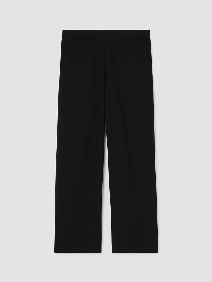 Pants Shorts and Jumpsuits Women Eileen Fisher Washable Flex Ponte WideLeg Pant Black