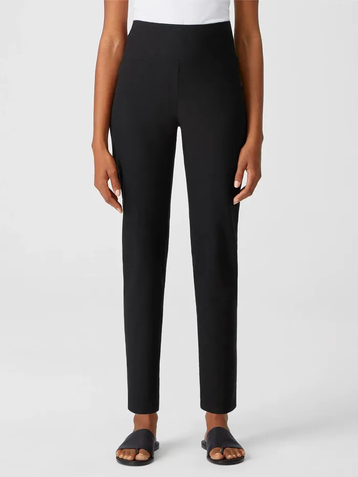 Pants Shorts and Jumpsuits Women Eileen Fisher Washable Stretch Crepe High Waisted Pant Black