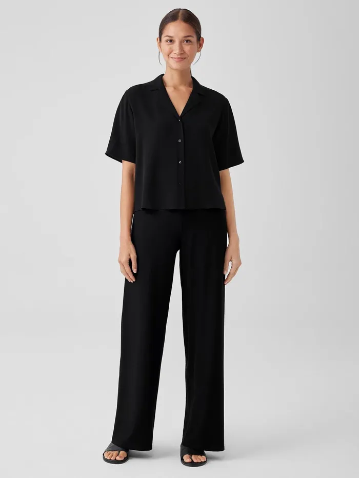 Pants Shorts and Jumpsuits Women Eileen Fisher Washable Stretch Crepe HighWaisted Wide Pant Black Pants Shorts and Jumpsuits Women Eileen Fisher Washable Stretch Crepe HighWaisted Wide Pant Black