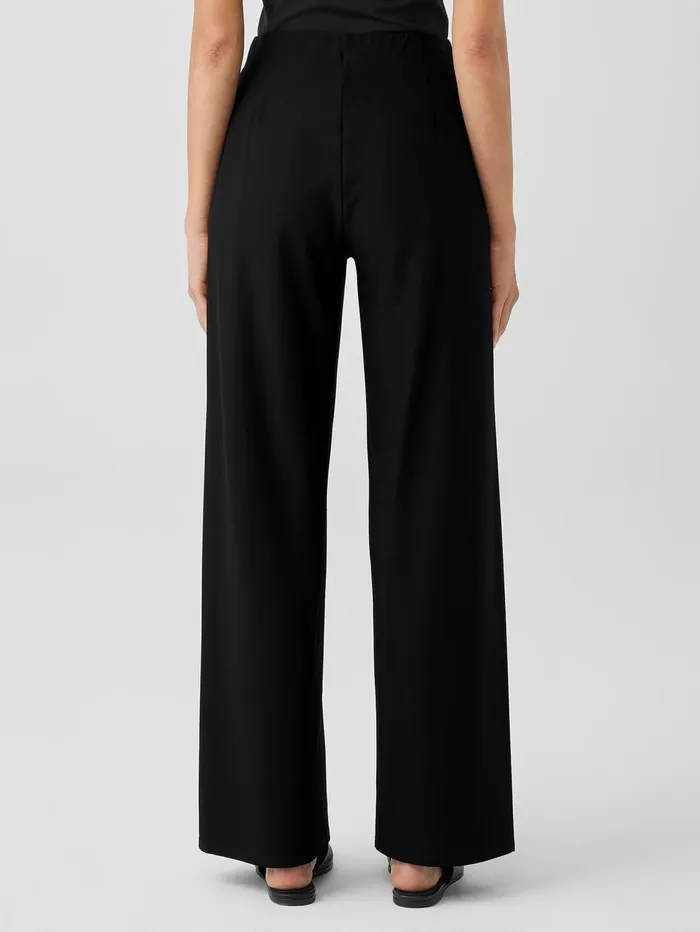 Pants Shorts and Jumpsuits Women Eileen Fisher Washable Stretch Crepe HighWaisted Wide Pant Black