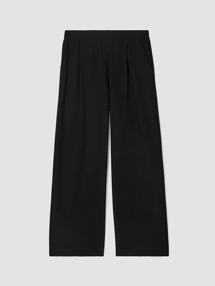 Pants Shorts and Jumpsuits Women Eileen Fisher Washable Stretch Crepe HighWaisted Wide Pant Black