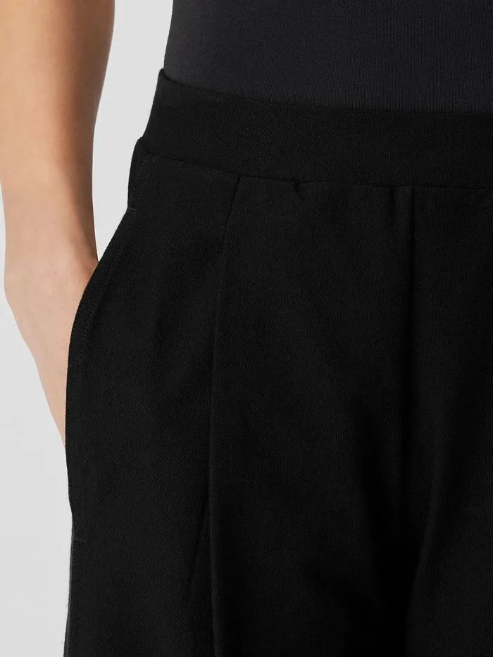 Pants Shorts and Jumpsuits Women Eileen Fisher Washable Stretch Crepe Pleated Lantern Pant Black