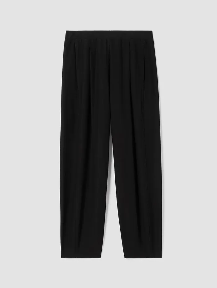 Pants Shorts and Jumpsuits Women Eileen Fisher Washable Stretch Crepe Pleated Lantern Pant Black
