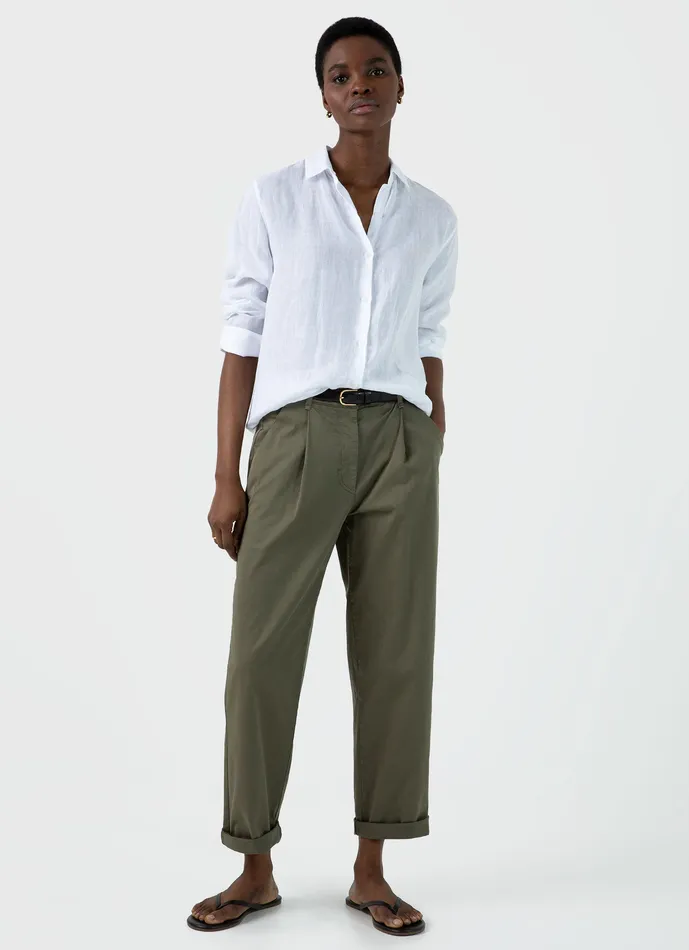 Pants ussunspel Women Pleated Chino Pale Khaki