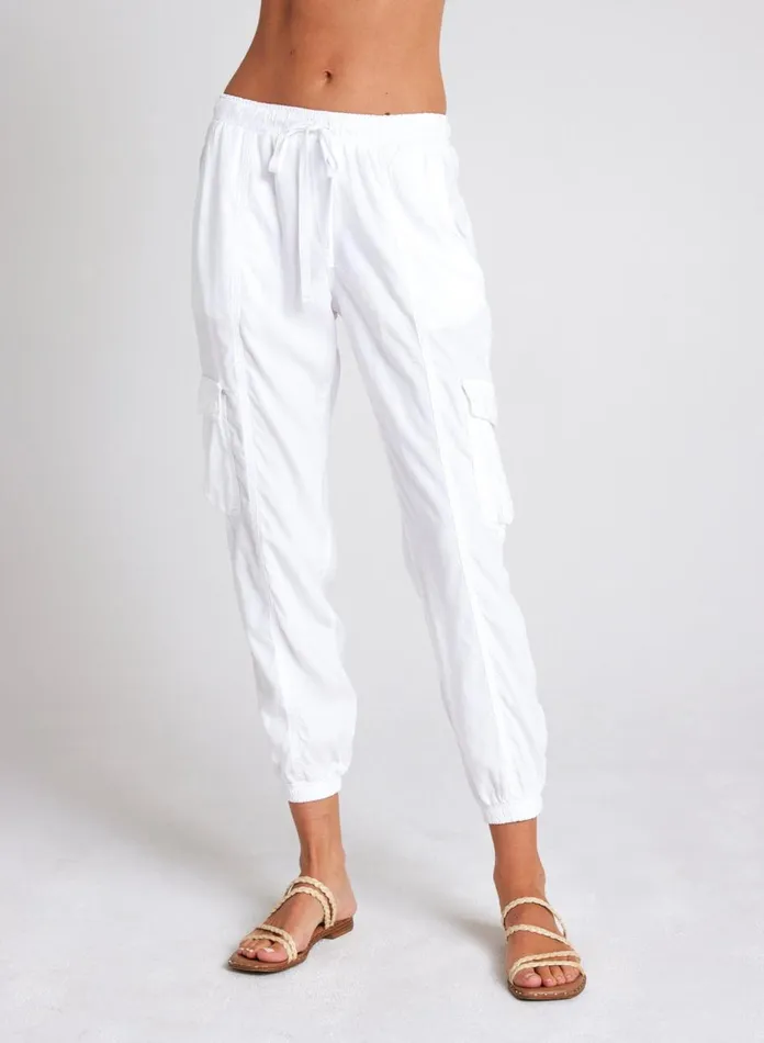 Pants Women Bella Dahl Cargo Track Pants 8211 White