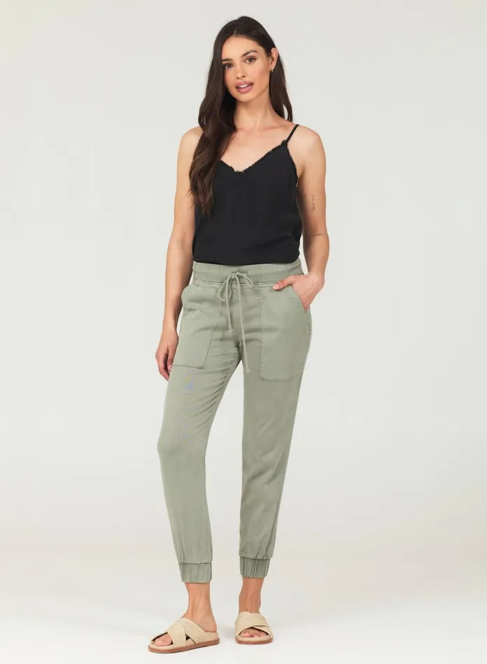 Pants Women Bella Dahl Pocket Jogger 8211 Soft Army