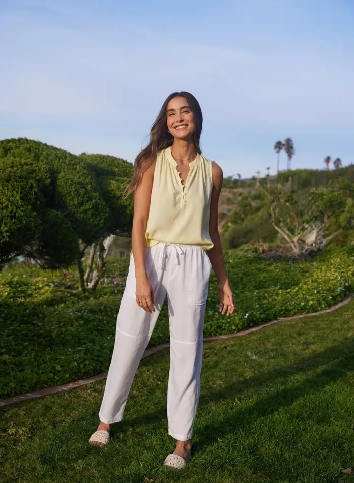 Pants Women Bella Dahl Utility Tie Waist Trouser 8211 White