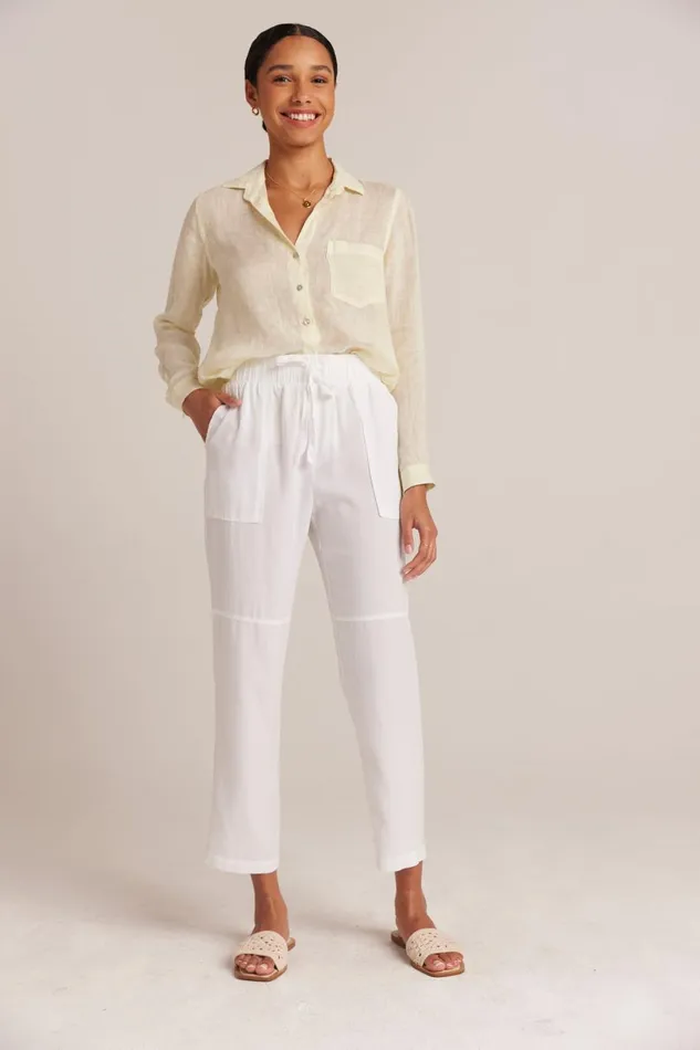 Pants Women Bella Dahl Utility Tie Waist Trouser 8211 White