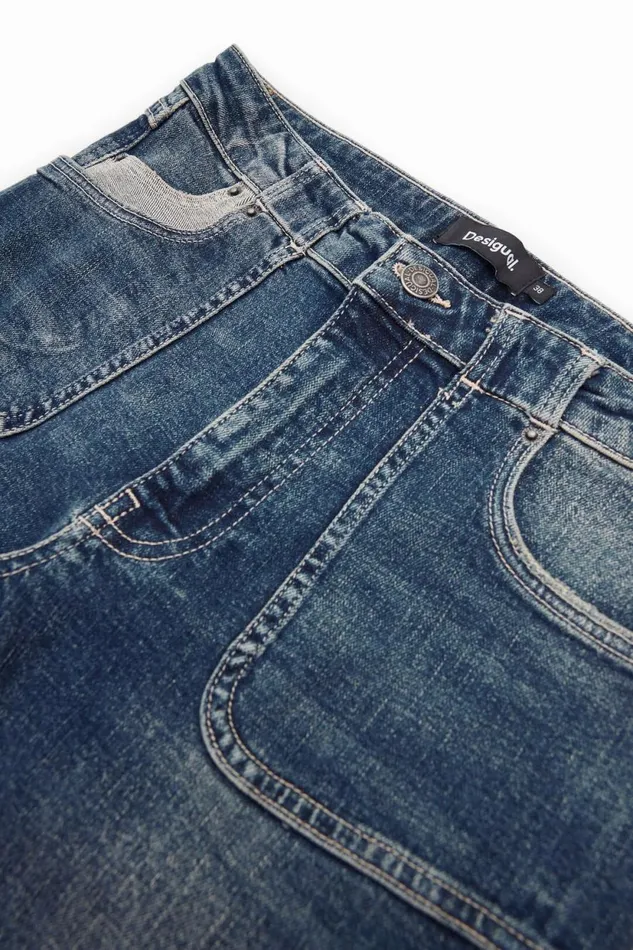 Pants Women Desigual Flare Jeans Blue