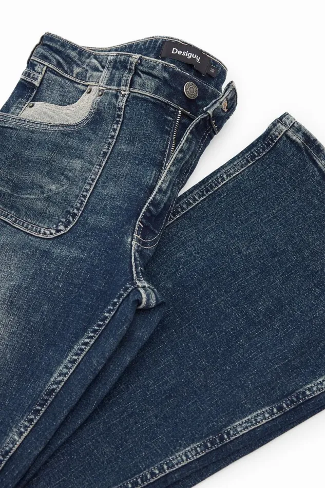 Pants Women Desigual Flare Jeans Blue