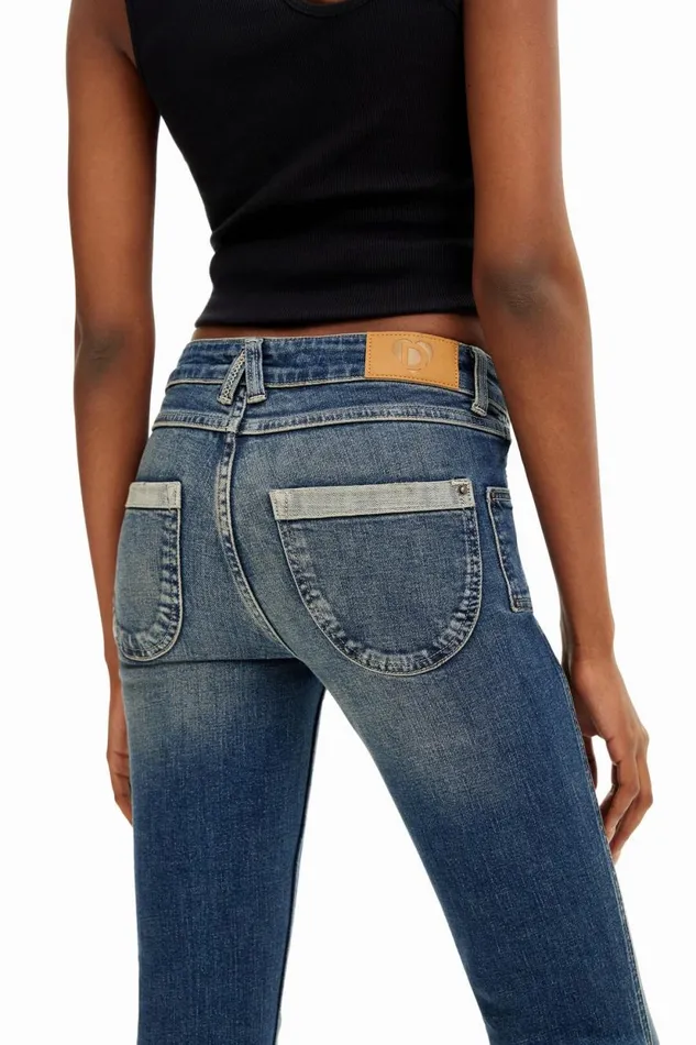 Pants Women Desigual Flare Jeans Blue