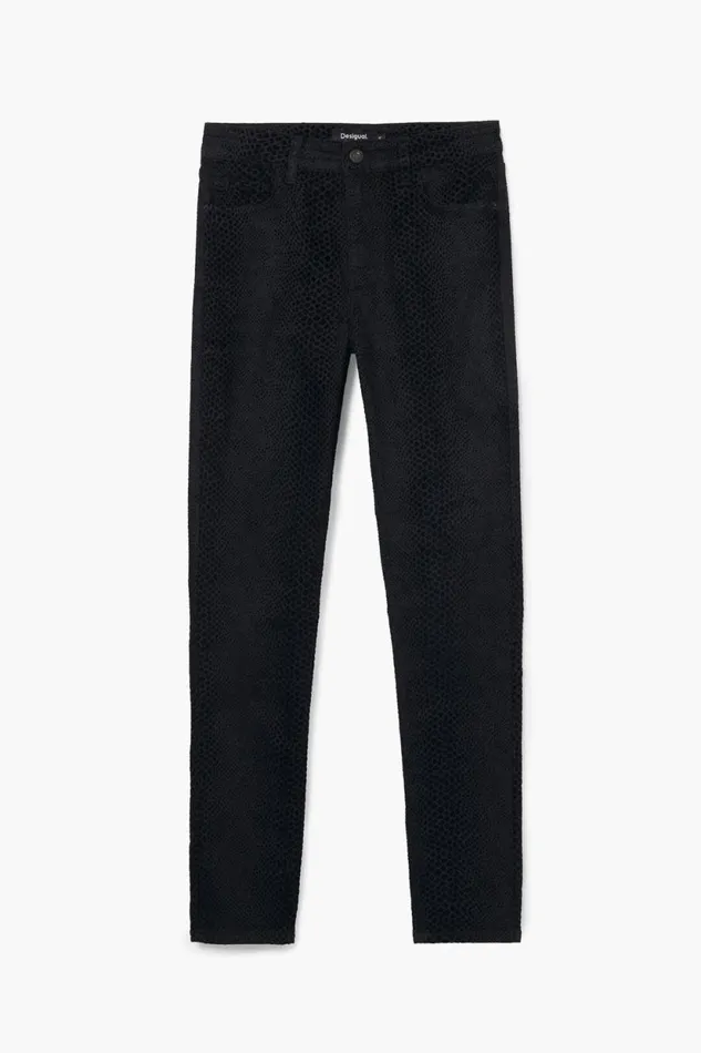 Pants Women Desigual Slim Denim Pants Black