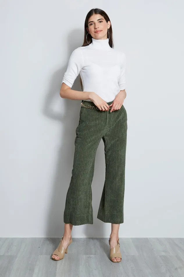 Pants Women Elie Tahari Cropped Corduroy Pant MOSS