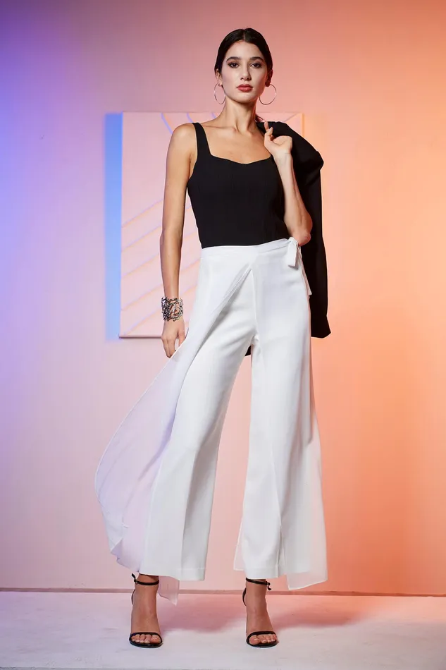 Pants Women Elie Tahari Overlay Pant FOAM