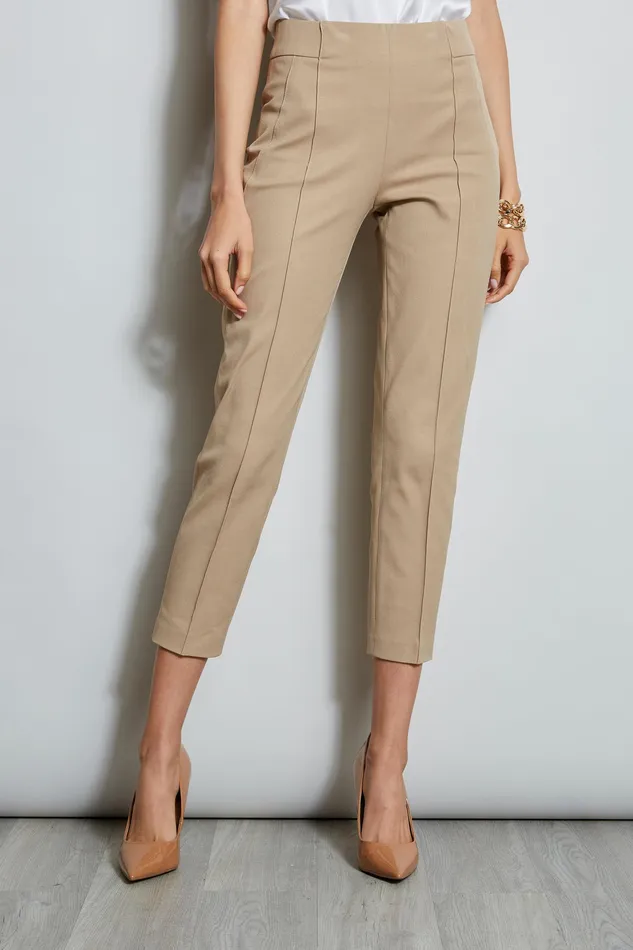 Pants Women Elie Tahari Pintuck Cropped Stretch Twill Pant RATTAN