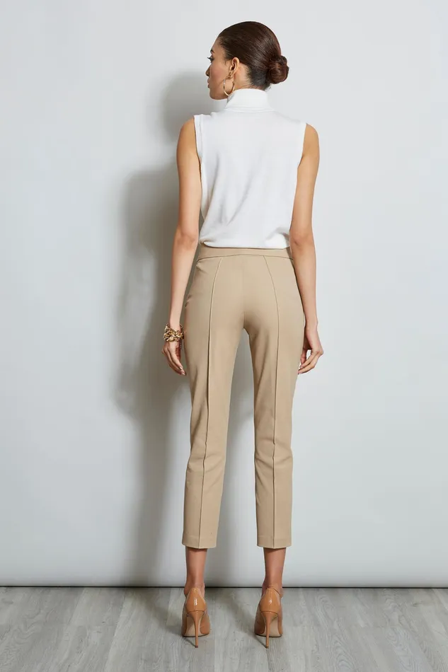 Pants Women Elie Tahari Pintuck Cropped Stretch Twill Pant RATTAN