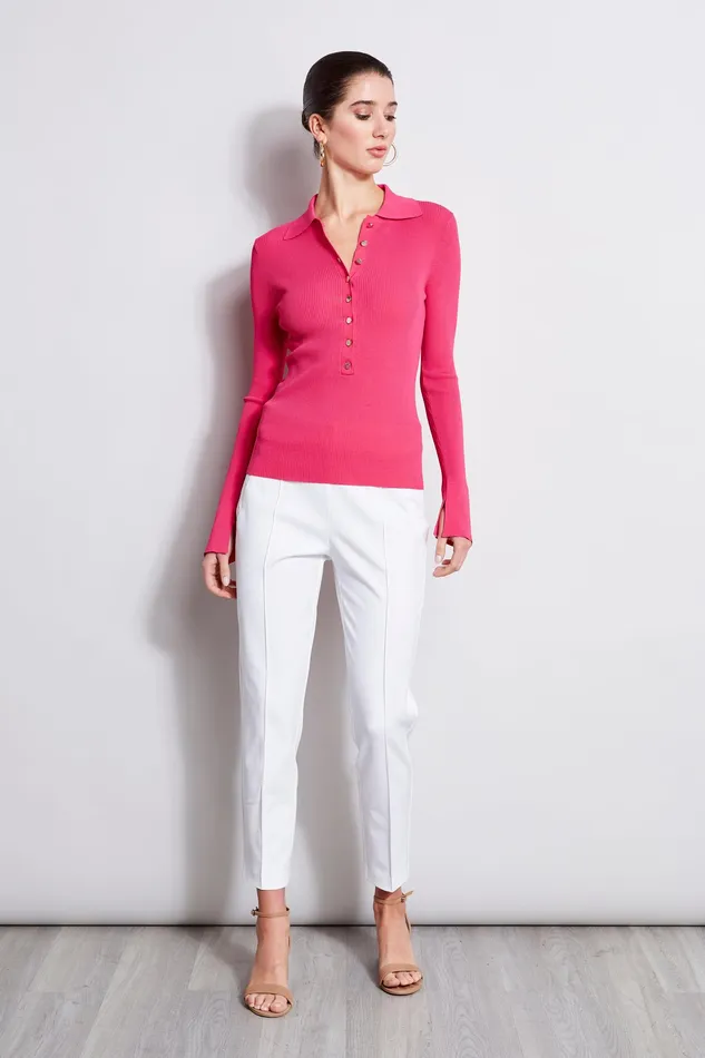 Pants Women Elie Tahari Pintuck Cropped Stretch Twill Pant WHITE