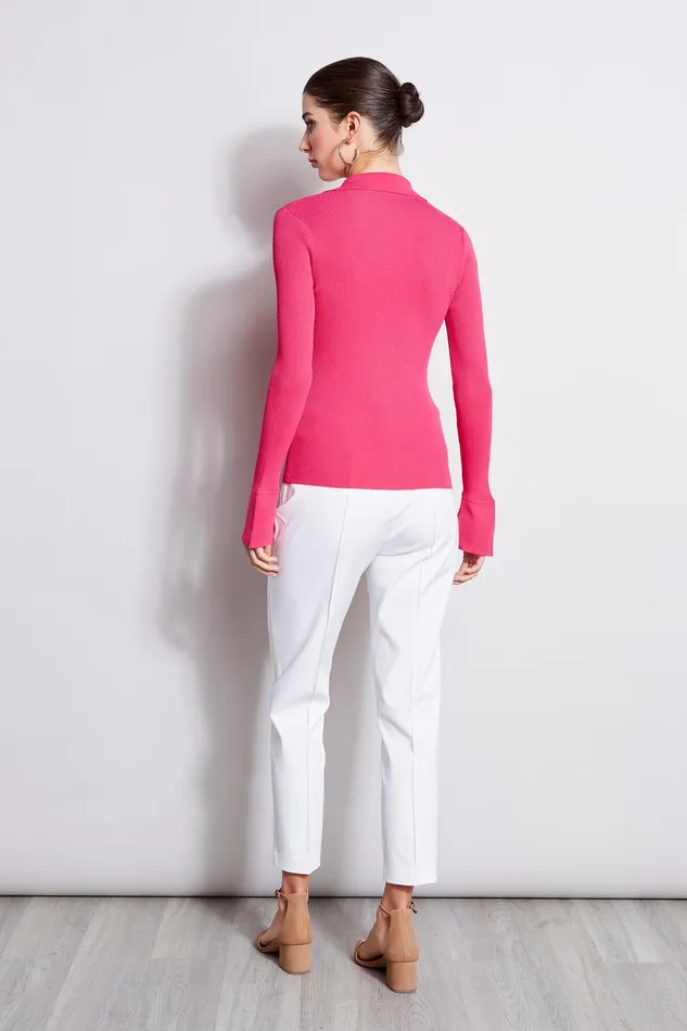 Pants Women Elie Tahari Pintuck Cropped Stretch Twill Pant WHITE