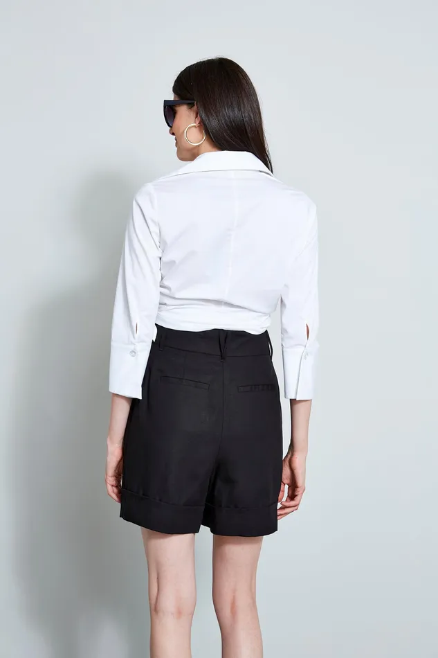 Pants Women Elie Tahari Pleated Short Noir