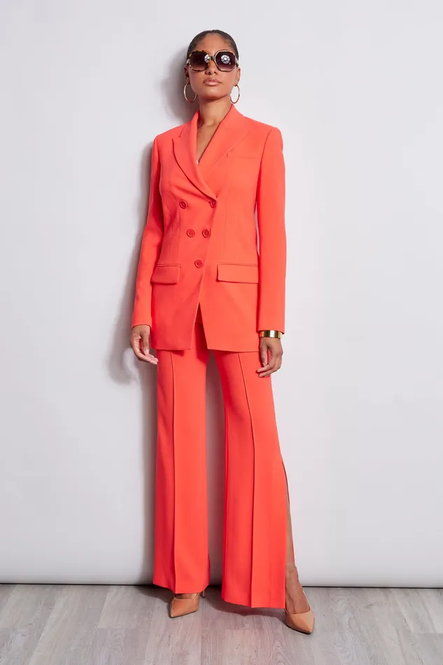 Pants Women Elie Tahari Side Slit Sash Pant TOMATO