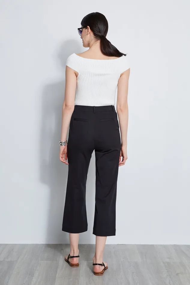 Pants Women Elie Tahari Stretch Twill Snap Pant BLACK