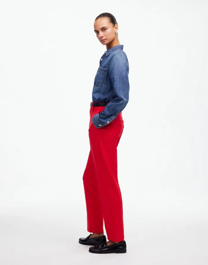 Pants Women Madewell MidRise Slim Ankle Pant Bright Cherry