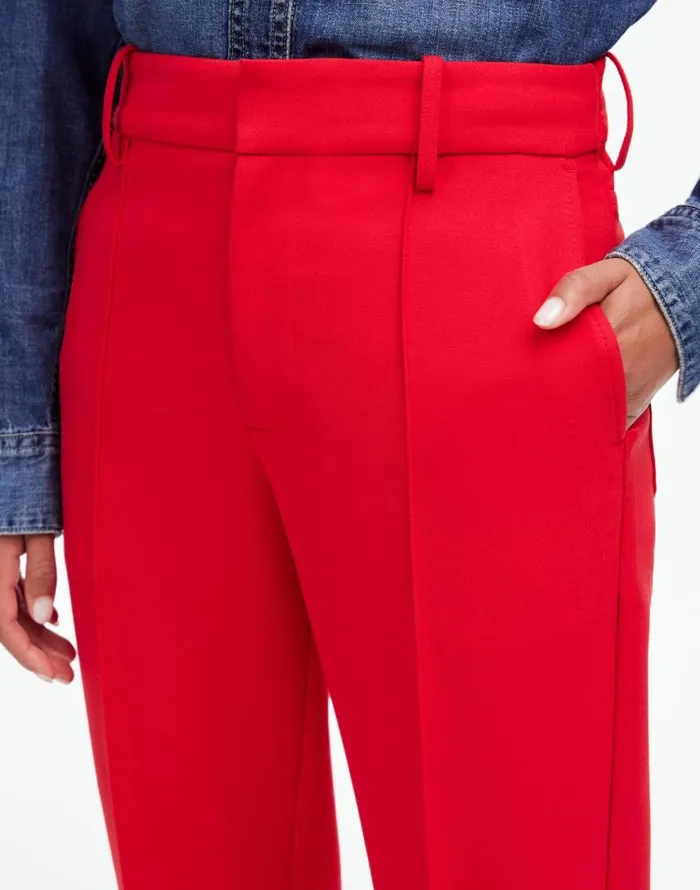 Pants Women Madewell MidRise Slim Ankle Pant Bright Cherry