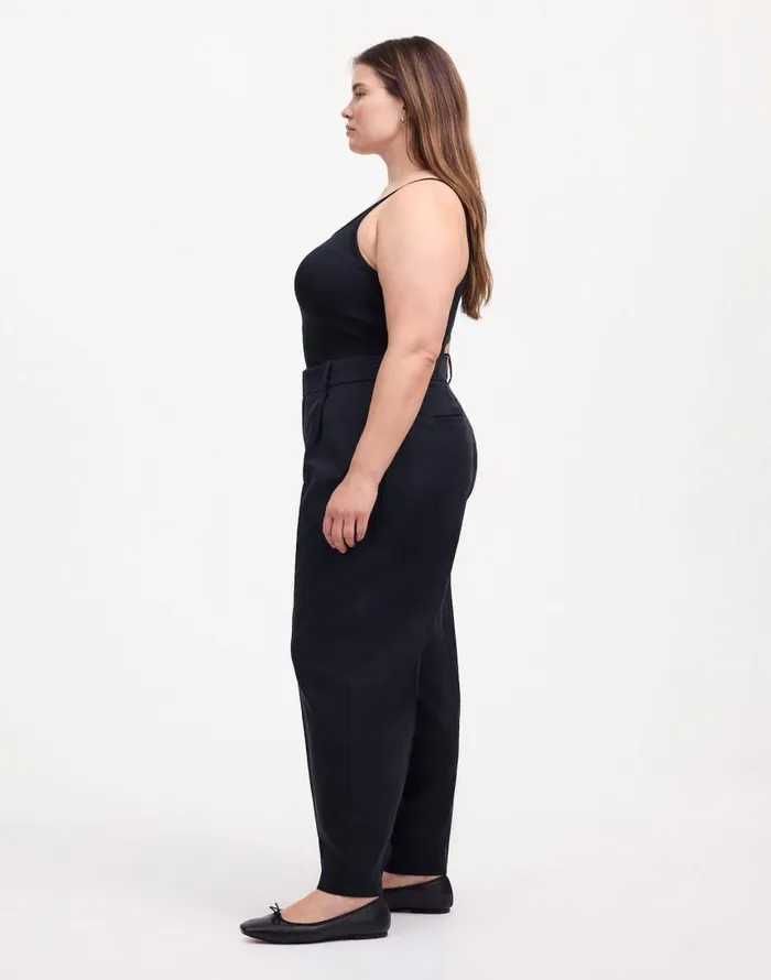 Pants Women Madewell Plus Slouchy Straight Pants In Drapey Twill True Black