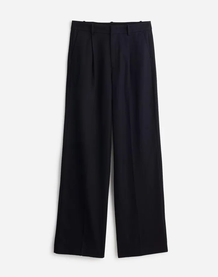 Pants Women Madewell Plus Slouchy Straight Pants In Drapey Twill True Black