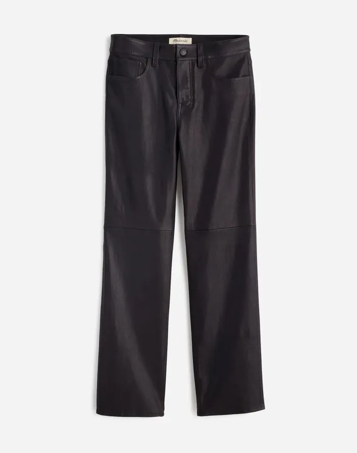 Pants Women Madewell The 03990s Straight MidRise Pant In Leather True Black