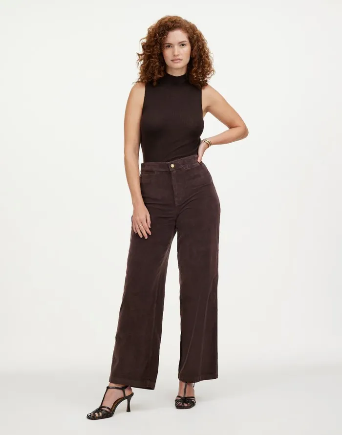 Pants Women Madewell The Curvy Emmett WideLeg Pant In Corduroy Welt Pocket Edition Dark Carob Pants Women Madewell The Curvy Emmett WideLeg Pant In Corduroy Welt Pocket Edition Dark Carob