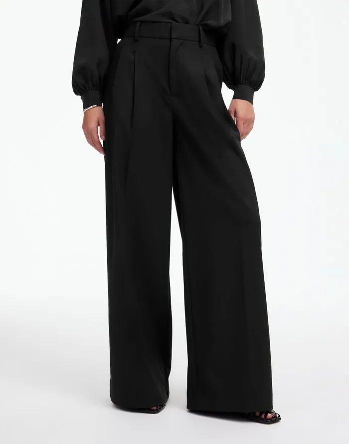 Pants Women Madewell The Harlow SuperwideLeg Trouser In Flannel Black