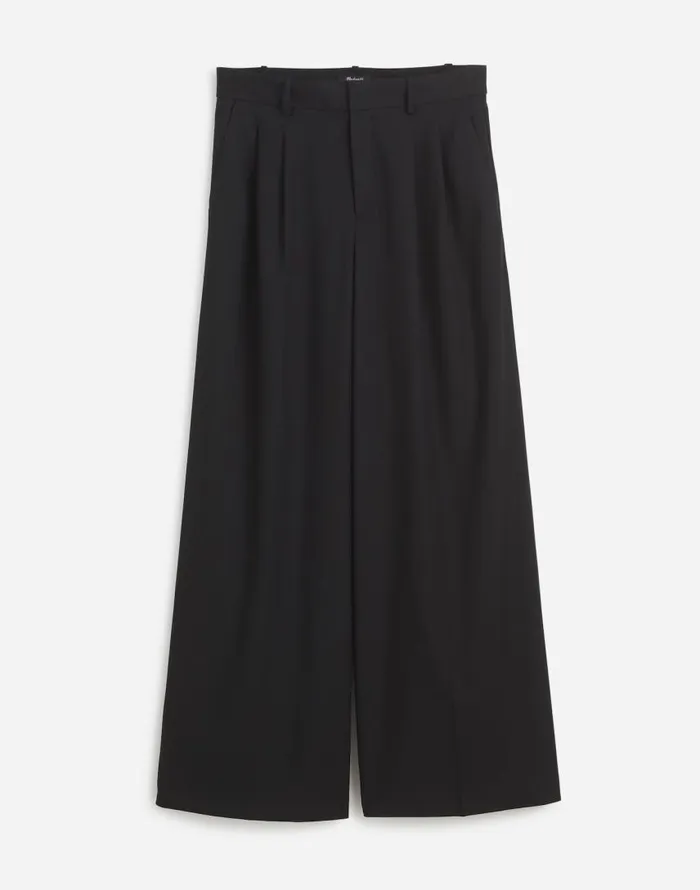 Pants Women Madewell The Harlow SuperwideLeg Trouser In Flannel Black